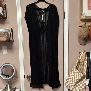 Aerie Black Knit Cover-Up